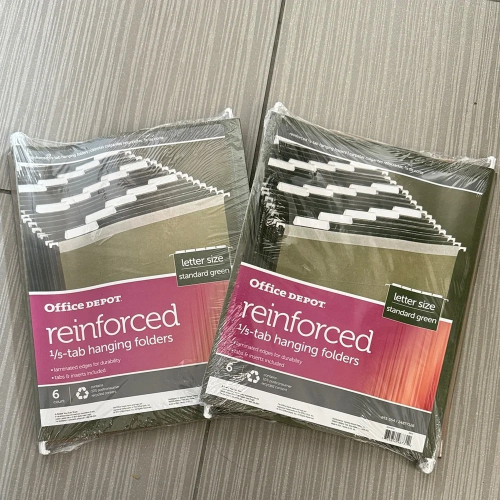 Office Depot Reinforced Hanging Folders - Green